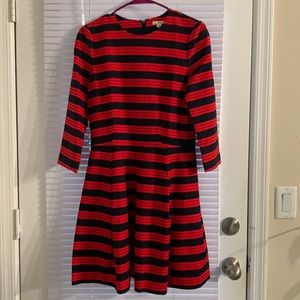 Red and black stripped evening dress , size us 6
